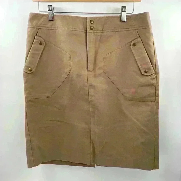 Worthington Women's‎ Size 12 Skirt Double Pocket Taupe Beige Straight Pencil - Picture 1 of 11